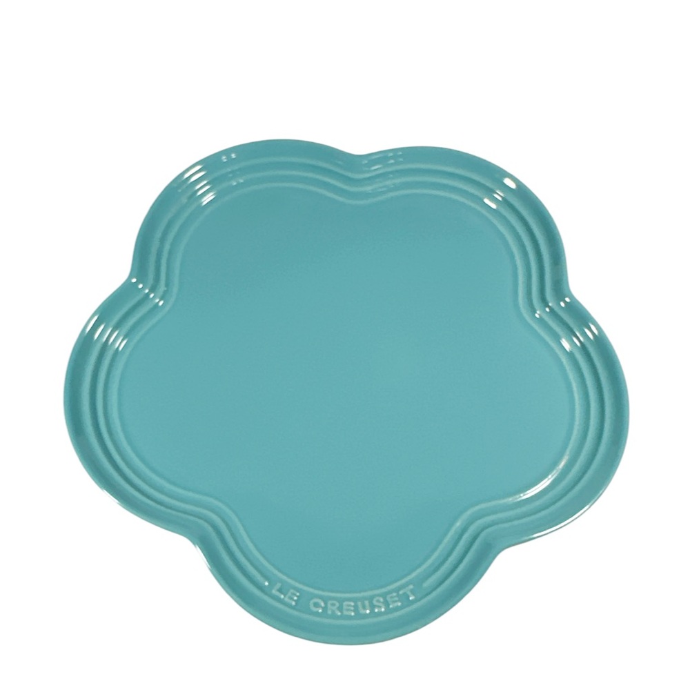 NEW Le Creuset TURQUOISE FLOWER PLATE 23cm